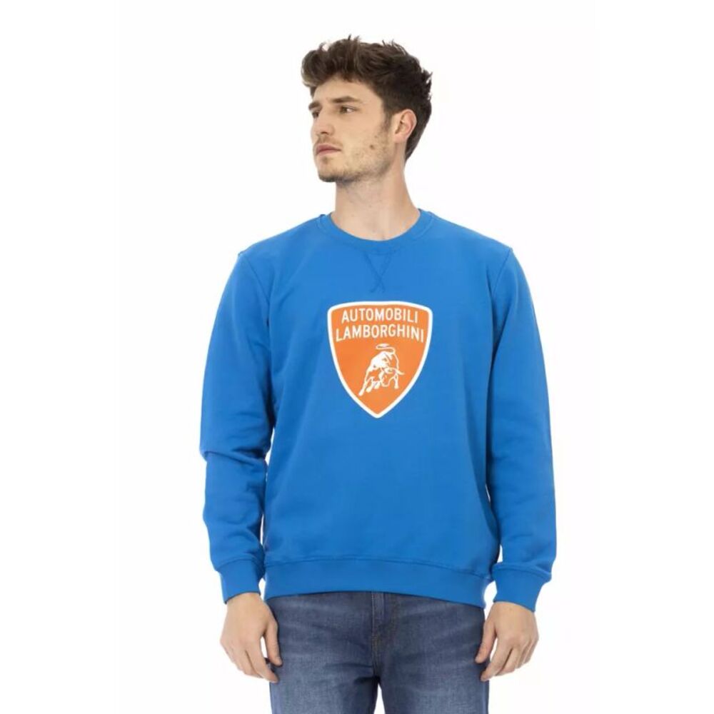 Automobili Lamborghini Blue Cotton Men Men's Sweater